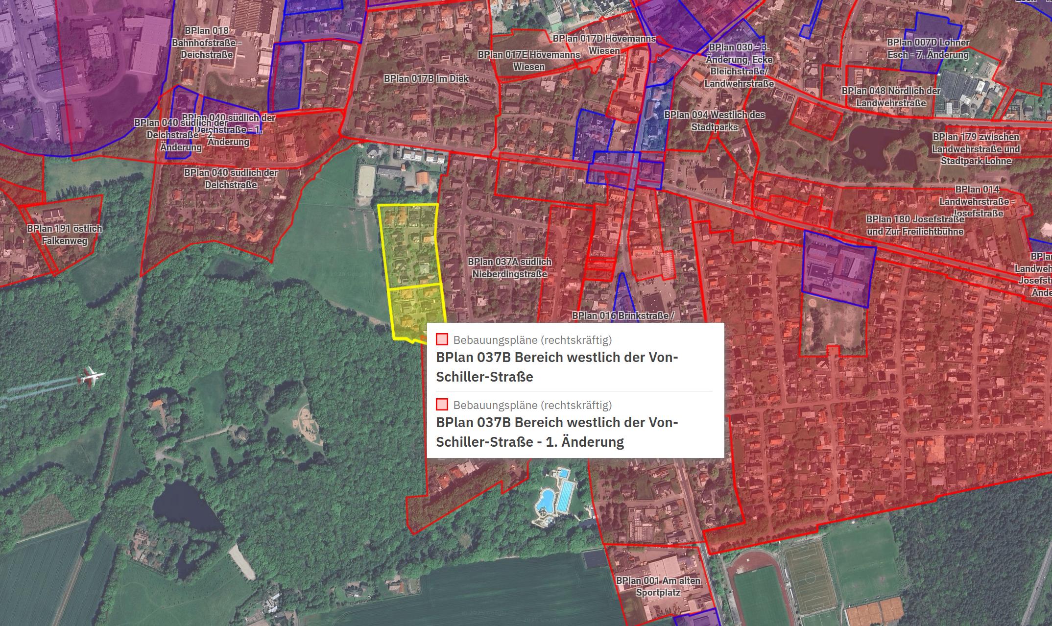 touvia.MAPS ist viel mehr als nur ein weiterer GIS-Viewer: Landkreis Vechta Luftbild mit Bauleitplanung