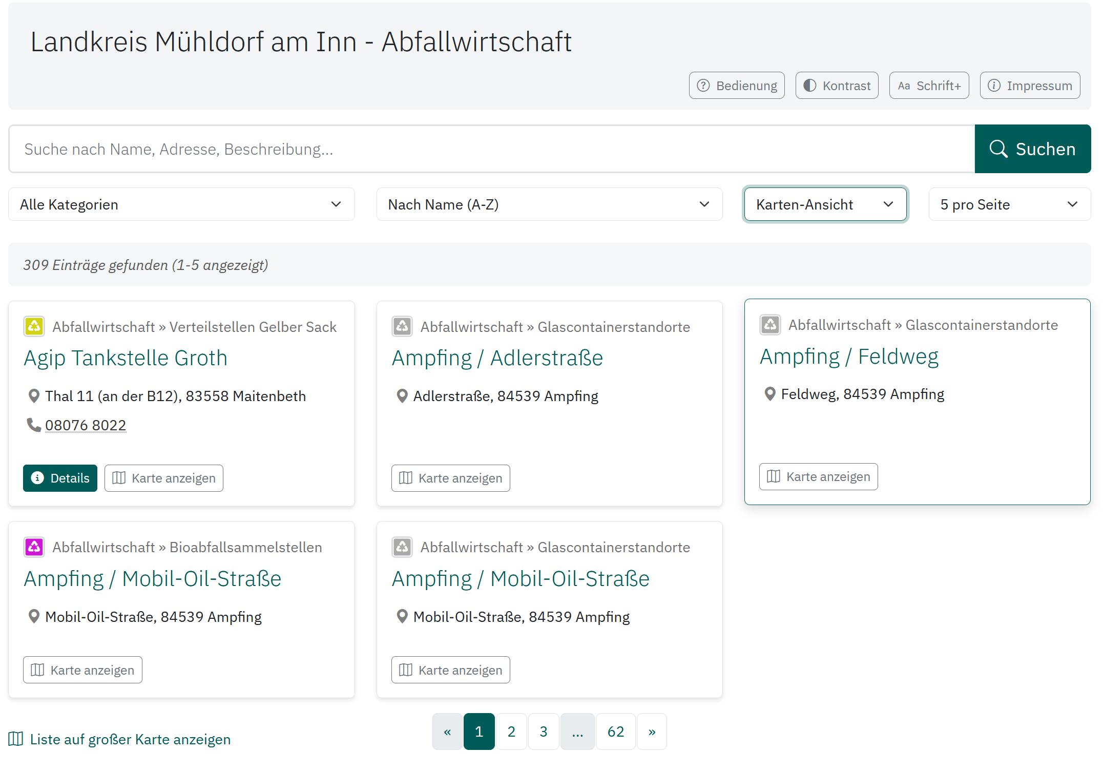 Screenshot touvia.inSITE Liste