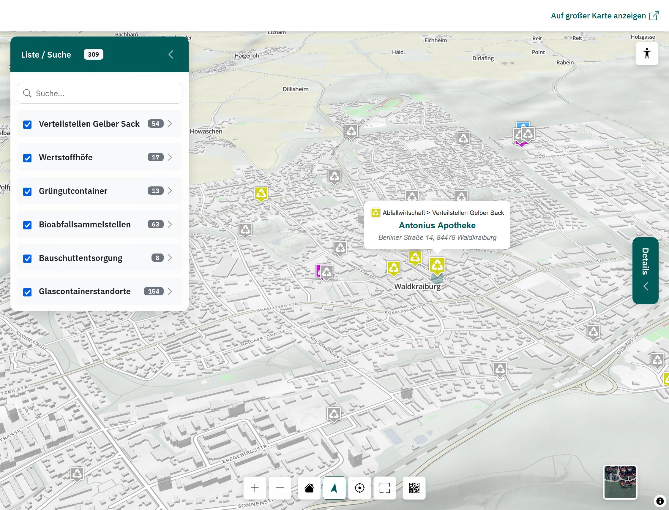 Screenshot touvia.inSITE Karte